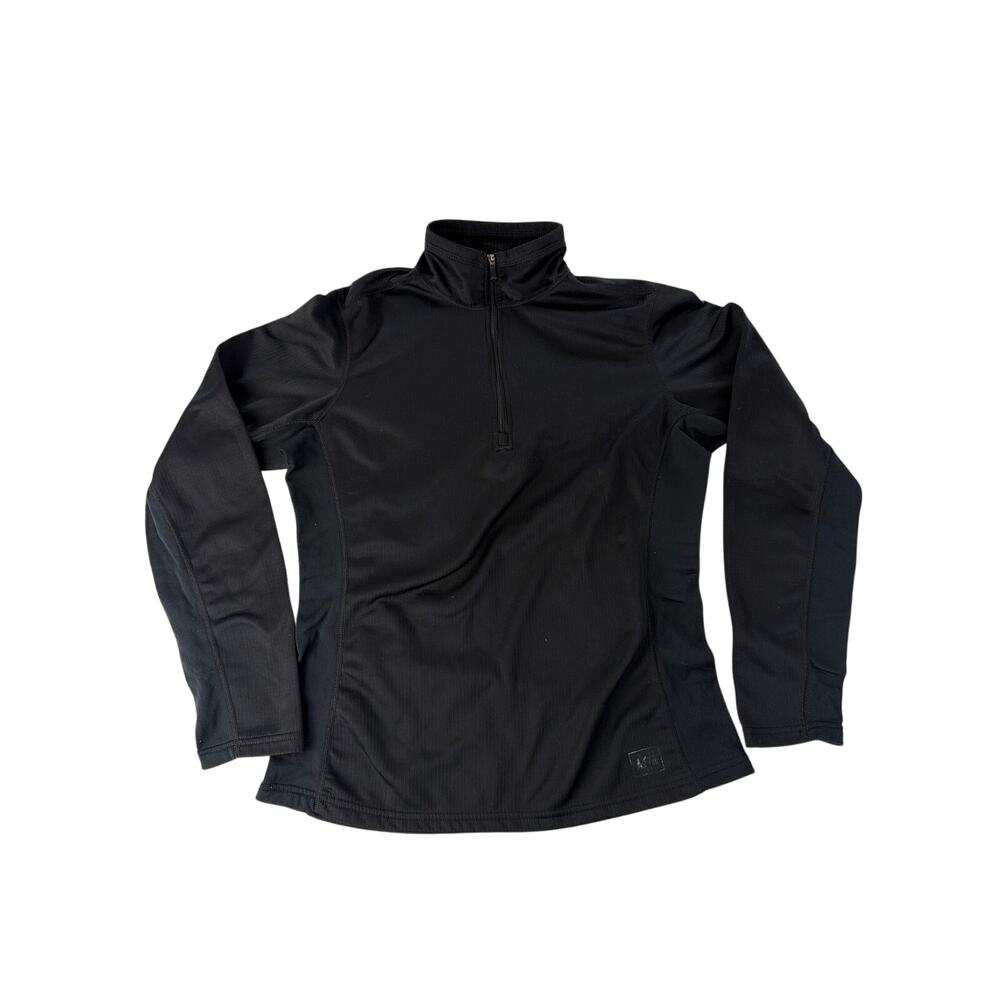 REI Womens 1/4 Zip Top‎ Medium Black Base Layer Shirt
